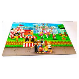Fingo Brain Wooden Jumbo Jigsaw Circus Theme Multi color - 30 Pieces-image-4