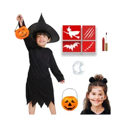 Sarvda Halloween Theme Unisex Witch & Wizard Costume Set - Black-picture-32