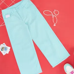 Pantaloons Junior Cotton Woven Solid Jeans - Light Blue-picture-20