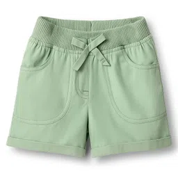 kookie kids india Kookie Kids Cotton Lycra Woven Solid Colour Shorts - Mint-picture-24