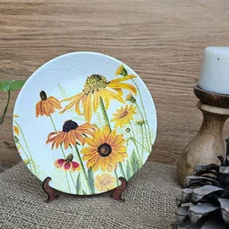 Akira Furnishings Bright Colorful Flowers Design Wall Plate image 5