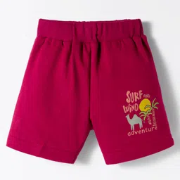 Zero Sinker Knit Above Knee Length Shorts With Text Print Pack Of 3 - Maroon Navy Blue & Turquoise image 2