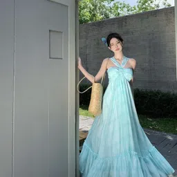 LULU & SKY Halter Neck Ruffles Empire Maxi Dress-picture-20