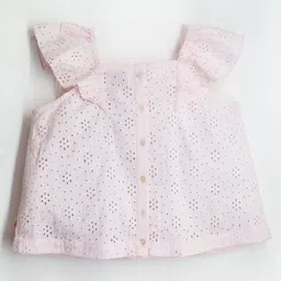 Cherry Crumble By Nitt Hyman Cap Sleeves Schiffli Top - Pink image 4