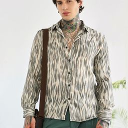 Campus Sutra Men Comfort Fit Abstract Printed Spread Collar Casual Shirt-picture-15