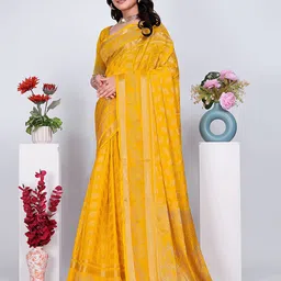 Pionex Woven Design Zari Pure Georgette Banarasi Saree image 4