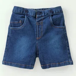 ToffyHouse 100% Cotton Half Sleeves Shirt & Denim Shorts Set With Suspender & Teddy Print - Multicolor image 4