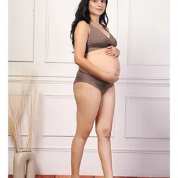 Zelena 95% Modal 5% Elastane Knit Sleeveless Solid Padded Maternity Bra With Nursing Access - Coco image 5