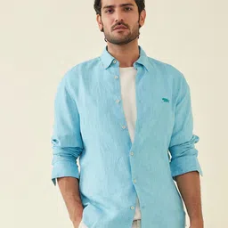 Andamen Casual Men Solid Button-Down Collar Slim Fit Casual Shirt image 1