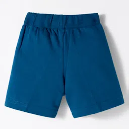 Zero Sinker Knit Above Knee Length Shorts With Text Print Pack Of 3 - Maroon Navy Blue & Turquoise image 5