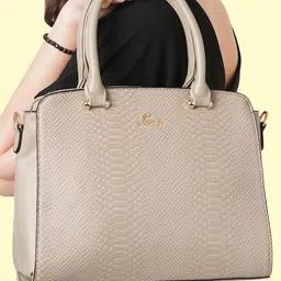 Lavie Beige Textured Handheld Bag image 1