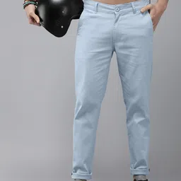 The Roadster Lifestyle Co. Men Solid Tapered Fit Regular Trousers-picture-40
