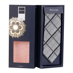 PELUCHE Grey Checked Broad Tie image 2