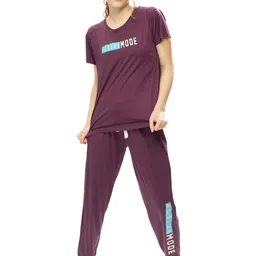 WEET Women Typography Printed Cotton Tracksuits-image-50