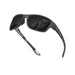 LEGEND EYEWEAR Unisex Black Lens & Black Square Sunglasses with image 5