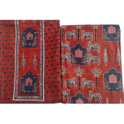 GC 80 BY GAURI COLLECTION Floral Printed Pure Cotton Unstitched Dress Material image 4