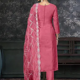 SAINOOR Embellished Semi-Stitched Dress Material image 4