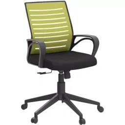 RoarWood Mid Back Office Chair Fixed Handles Fabric Green, greenboom back-picture-28