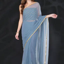 CLAFOUTIS Zari Poly Chiffon Saree-picture-42