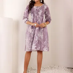 DressBerry Women Floral Print Fit & Flare Dress-image-84