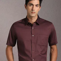 Louis Philippe Spread Collar Pure Cotton Formal Shirt-picture-26