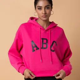 SHOWOFFFF Women Printed Hooded Sweatshirt image 5