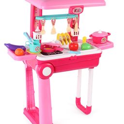 fab n funky 3 in 1 Portable Kitchen Play Set with Music & light 50 Pieces - Pink-picture-26