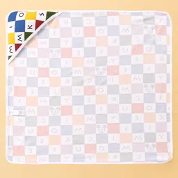 Babyoye Disney Interlock Knit Hooded Towel & Wrappers With Mickey Mouse Graphic Pack of 2 L 83 x B 83 cm - Red & White image 2