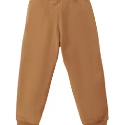 KAVEE Pure Cotton Terry Biowashed Panda Printed Joggers- Brown image 3