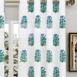 Myntra Elegant Homes Blue & White Set of 2 Ethnic Motifs Door Curtain image 5