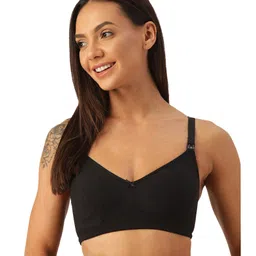 Inner Sense Pack Of 2 Organic Antimicrobail Low Impact Lounge Bra With Removable Pads - Black image 4