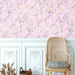 Fedora Wallpapers Comfortable Stripes Pink & White 3D Floral Printed Waterproof Wallpaper-image-25