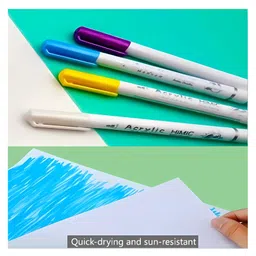 YAMAMA 36 Shades Acrylic Marker Pen Set, Water-Based Non-Toxic Ink, Waterproof, Smudge Proof Colorful Sketch Pens, Multipurpose Marker Pens for Art Works,(Pack of 36, Multicolor) image 4