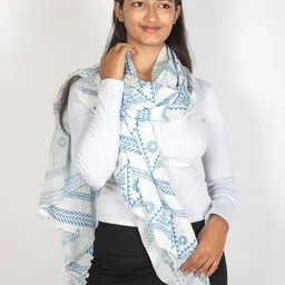 Contrast Living Women Printed Cotton Scarf-image-33