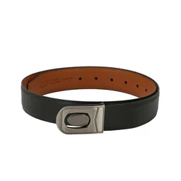 Pacific Gold Men Black & Tan Solid Reversible Belt-image-98