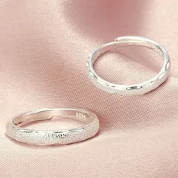 SALTY Unisex Set of 2 Soul Circle Shimmer Couple Rings-picture-42