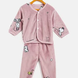 Camey Infants Kids Printed V-Neck Sweatshirt With Trousers-image-81