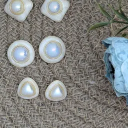 MEIRA JEWELLERY Set Of 3 Artificial Stones Studded Oval Studs-picture-34