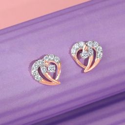 GIVA 18KT Rose Gold Happy Love Lab Grown Diamond Studs-picture-7