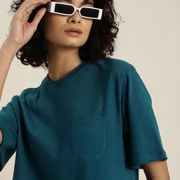 DILLINGER Oversized Drop-Shoulder Sleeves Longline Pure Cotton T-shirt-image-60