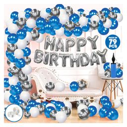 Zyozi Metallic Birthday Decor Kit Multicolour - Pack of 79-picture-32