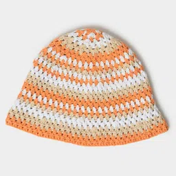 Mi Arcus  Cotton Color Block Knitted Bucket Cap Orange-image-46