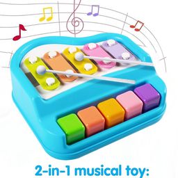 ADKD 5 Tone Xylophone Learning Toys Kids Educational Knock Playing 2 in 1 Colorful Plastic Percussion Piano Toy- (Color May Vary)-picture-15