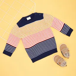 Pantaloons Baby Full Sleeves Striped Sweater - Multi Colour-picture-18