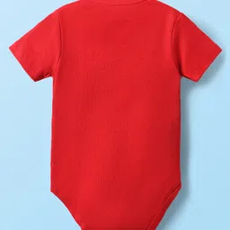 Babyhug Disney Interlock Knit Half Sleeves Onesies With Mowgli & Friends Graphics Pack of 3 - Red White & Olive Green image 3