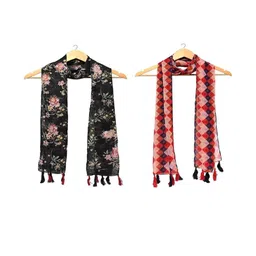 StoleVilla Women Pack Of 6 Floral Chiffon Stoles-picture-28