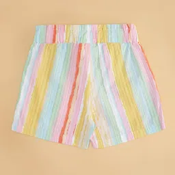 Pantaloons Junior Abstract Striped Shorts - Multi Colour image 5