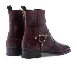 MILLE DOLLARI Men Textured Leather Frontier Boots image 5