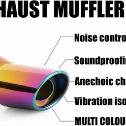 dazzride Universal Stainless Steel Exhaust Muffler Tip Pipe Car Oval Rear Exhaust Muffler Car Silencer image 3