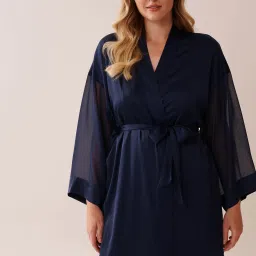 La Vie En Rose Chiffon and Satin Kimono image 1